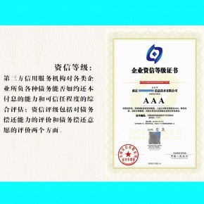 招投標(biāo)企業(yè)AAA級(jí)信用評級(jí) 國家認(rèn)可的正規(guī)資質(zhì)與信用評級(jí)服務(wù)